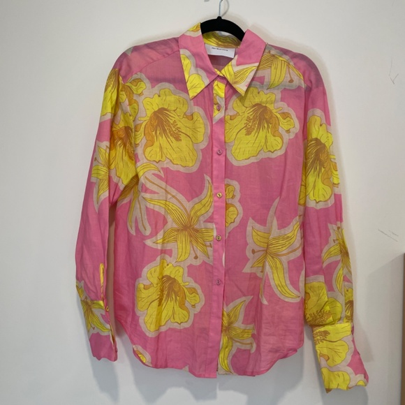 The Wolf Gang Floral Linen Button-Down Shirt - Picture 2 of 9